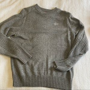 The North Face Gray Knit Pullover Sweater Medium Cotton Wool Blend
